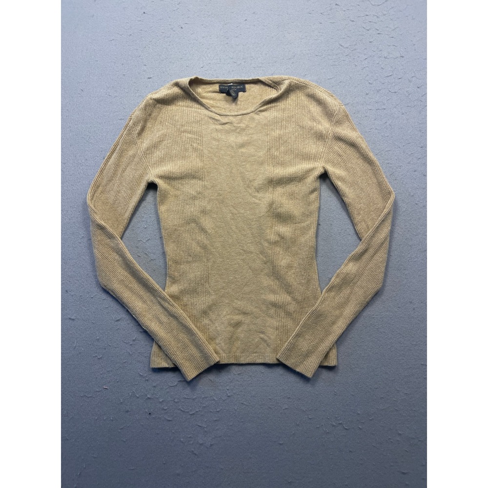 Banana Republic Top Rayon Spandex Gold Tan Small Womens